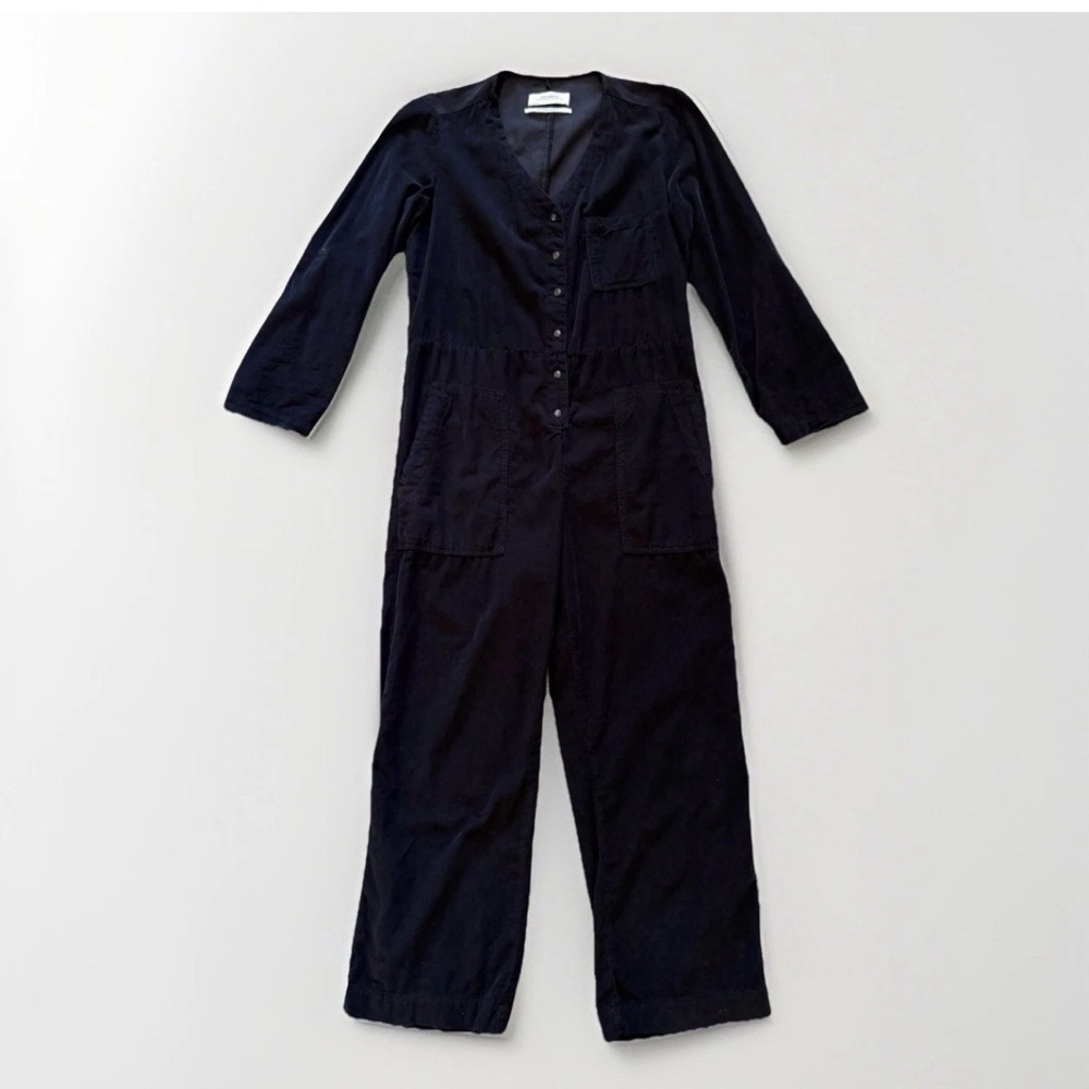 Zara The Loose Overalls Coveralls Jumpsuit Sz S Straight Leg Minimal Black *Read